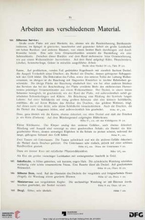 Arbeiten aus verschiedenem Material (Nr. 984-1058)
