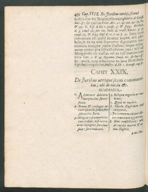 Caput XXIX. De Iuribus utrique sexui communibus; ubi de tutela &c.