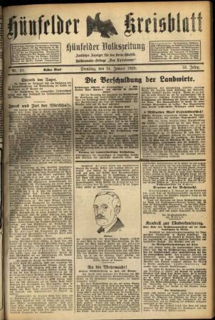 Erste Ausgabe vom Dienstag, den 24. Januar 1928.