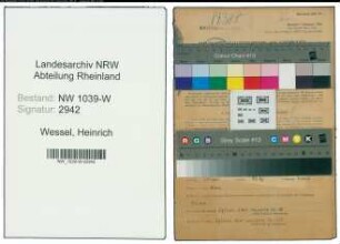 Entnazifizierung Heinrich Wessel , geb. 08.11.1888 (Hilfsmeister)