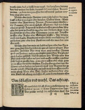 Von schlaffen und wachen. Das acht cap.