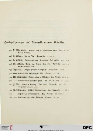 Handzeichnungen und Aquarelle neuerer Künstler (Nr. 295-705)