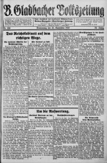 Bergisch Gladbacher Volkszeitung. 1906-1929