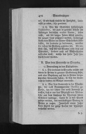 1) Anweisung in den Disciplinen.