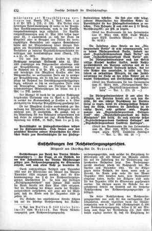 Entscheidungen des Reichsversorgungsgerichtes