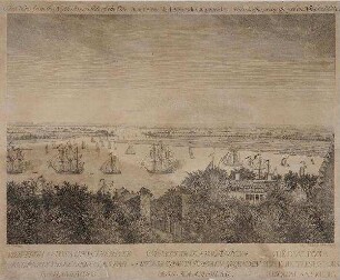 Aussicht aus Altona auf die Elbe und deren Gegenden bis Haarburg.