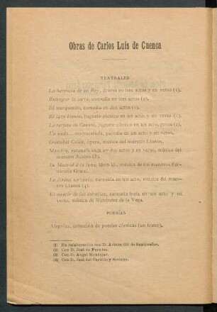 Obras de Carlos Luis de Cuenca