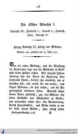 Herzog Rudolph III. König von Böhmen