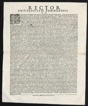 Rector Universitatis Tubingensis L. S.