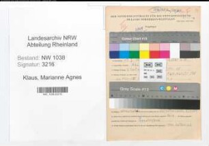 Entnazifizierung Marianne Agnes Klaus , geb. 17.01.1895 (Lehrerin)