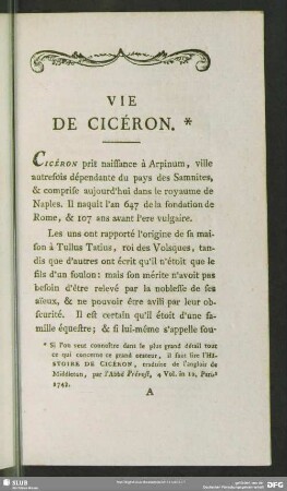 Vie De Ciceron