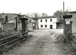 Radeberg, Dresdner Straße 40/42. Wohn- und Fabrikgebäude "Rafene" (1851/1900). Hintergebäude