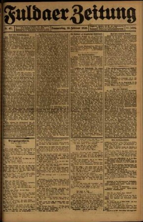 Ausgabe vom Donnerstag, den 26. Februar 1920.