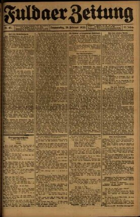 Ausgabe vom Donnerstag, den 26. Februar 1920.