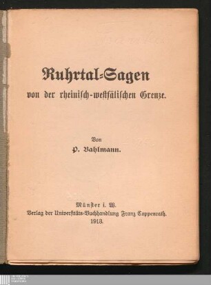 Ruhrtal-Sagen von der rheinisch-westfälischen Grenze