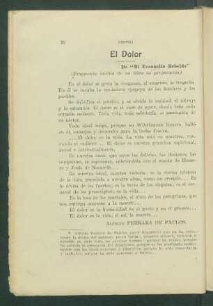 El Dolor : De "Mi Evangelio Rebelde". - (Fragmento inédito de un libro en prepapración)