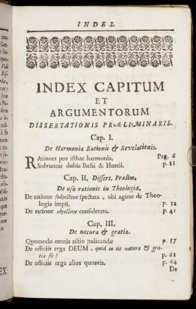 Index Capitum Et Argumentorum