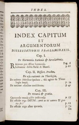 Index Capitum Et Argumentorum
