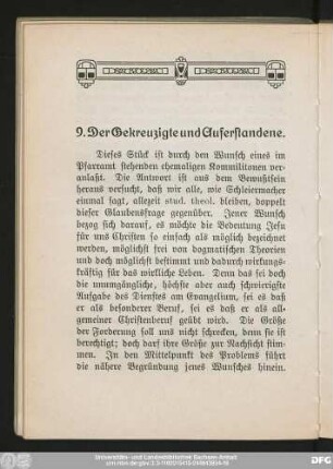 9. Der Gekreuzigte und Auferstandene.