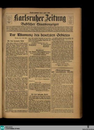 Karlsruher Zeitung, Sondernummer