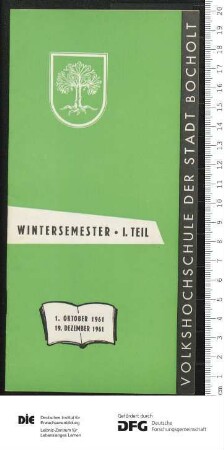 Programm 1. Viermonatsabschnitt 1961/1962