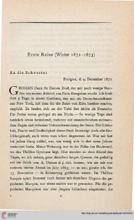 Erste Reise (Winter 1872-1873)