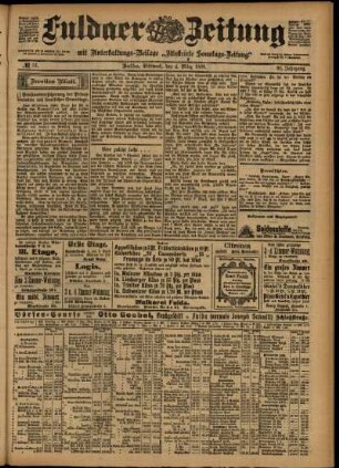 Zweite Ausgabe vom Mittwoch, den 04. März 1903.