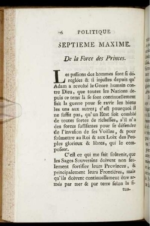 Septieme Maxime. De la Force des Princes.