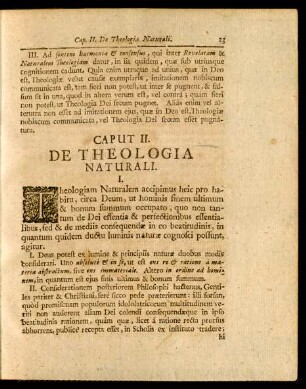Caput II. De Theologia Naturali.