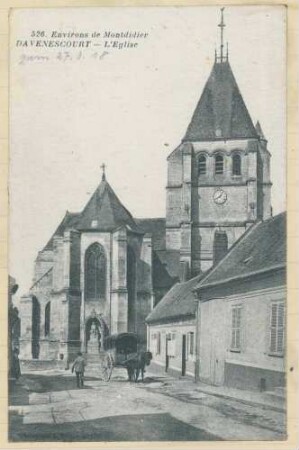 Foto der Kirche von Davenescourt (Postkarte)