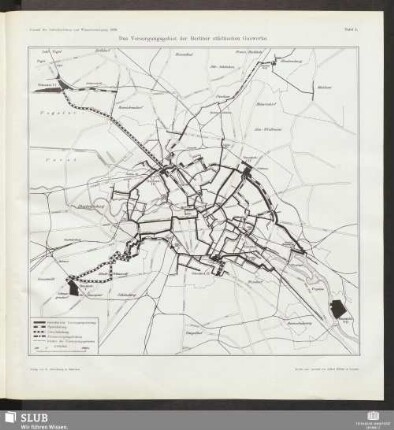 Tafel I. Das Versorgungsgebiet der Berliner städtischen Gaswerke