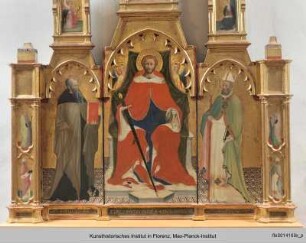 Thronender Heiliger Julian mit den Heiligen Antonius Abbas und Martin