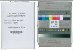 Entnazifizierung Paul Muehlinghaus , geb. 26.02.1891 (Maler)