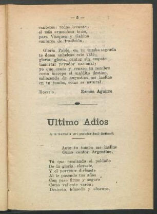 Último adiós : A la memoria del payador José Betinoti.