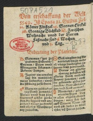Von der erschaffung der Welt 5549 ...