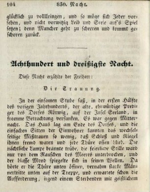 Achthundert und dreißigste Nacht