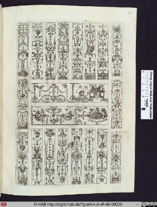 Grotesken, ornamentale Verzierungen und figürliche Darstellungen.