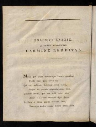 Psalmus LXXXIX. Versu XX-XXXIX.