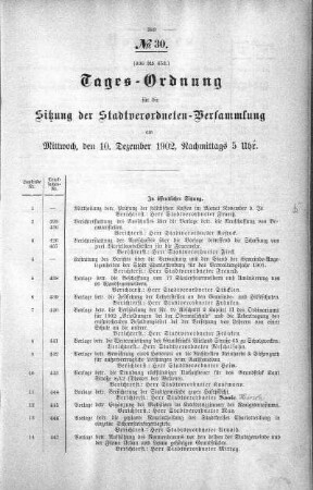 Tages-Ordnung, 10. Dezember 1902