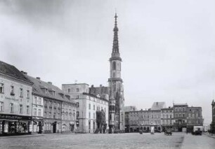 Frankenstein, Marktplatz : Frankenstein (Zabkowice Slaskie/Polen). Marktplatz (Ring) mit Pfarrkirche