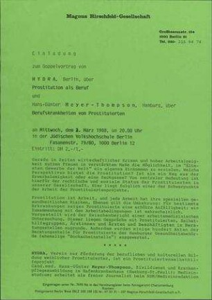 Hydra - Prostitution als Beruf