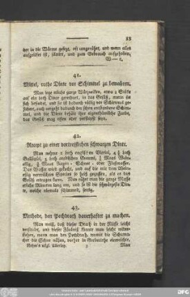 41. Mittel, rothe Dinte vor Schimmel zu bewahren.
