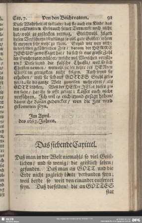 Das siebende Capittel