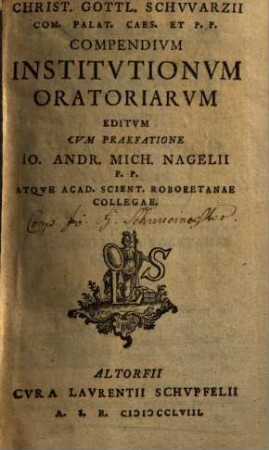 Compendium institutionum oratoriarum
