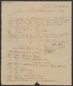 Brief an B. Schott's Söhne : 09.08.1828