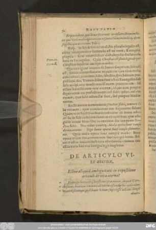 De Articulo Vitae aeternae.