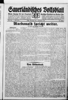 Sauerländisches Volksblatt : aeltester Anzeiger des Sauerlandes : ueber 100 Jahre Heimat- und Kreisblatt im Kreise Olpe : Tageszeitung für Politik, Unterhaltung und Belehrung