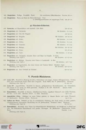 V. Porträt-Miniaturen (Nr. 639-711)