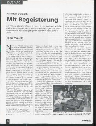 Pihtipudas-Quintett: Mit Begeisterung