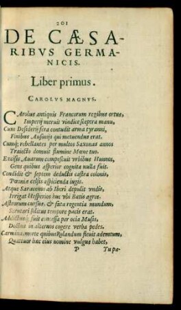 De Caesaribus Germanicis. Liber primus.
